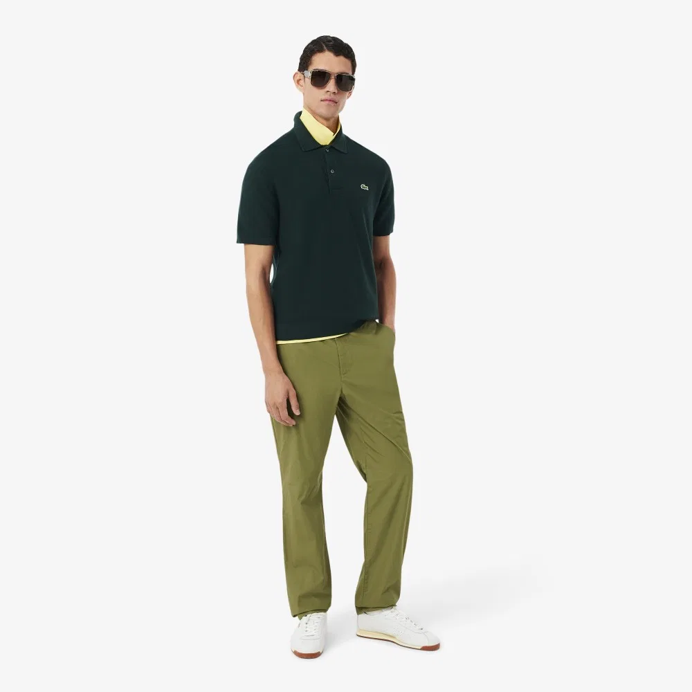 Мужской свитер-поло Links Links с коротким рукавом тёмно-зелёный от Lacoste — фото 4