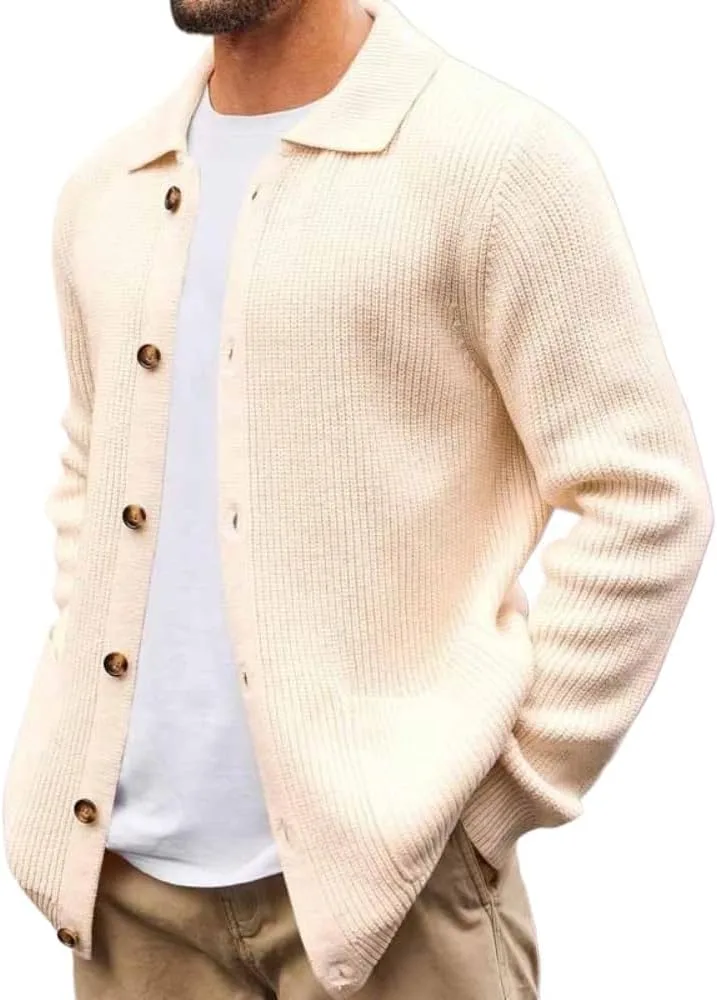 

Мужской кардиган с воротником на пуговицах zi cheng