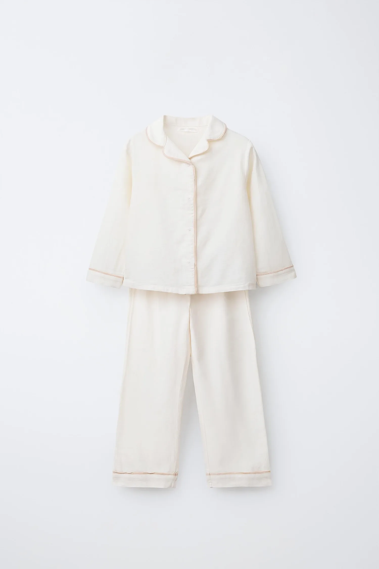 Для детей 2-6 лет / пижама с контрастной окантовкой Zara, экрю
