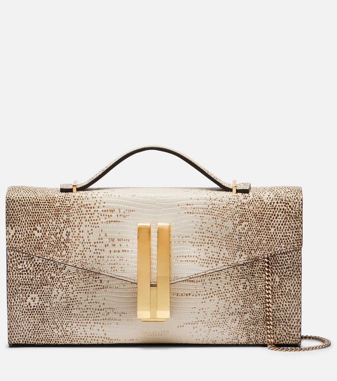 

Ванкуверский клатч из кожи с эффектом змеи DeMellier, Natural lizard