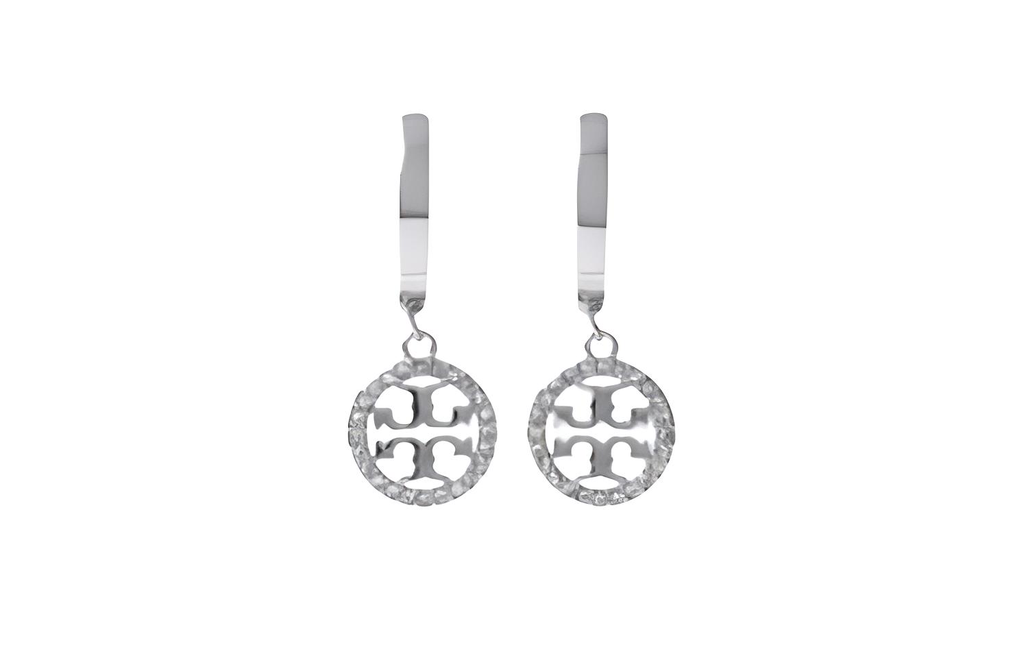 

Серьги-конго Miller Logo Plaque TORY BURCH, серебряный