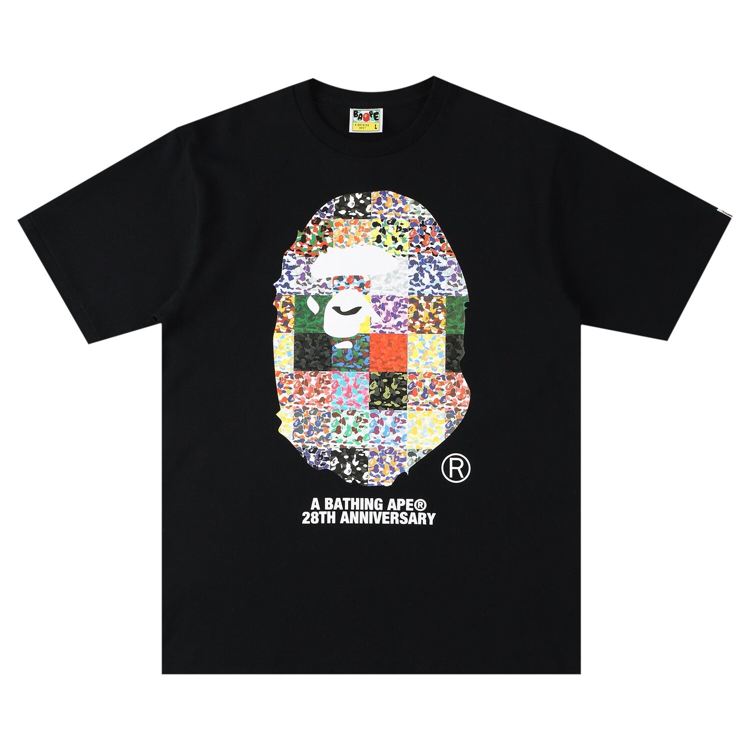 

Футболка с головой обезьяны в честь 28-летия BAPE, черная