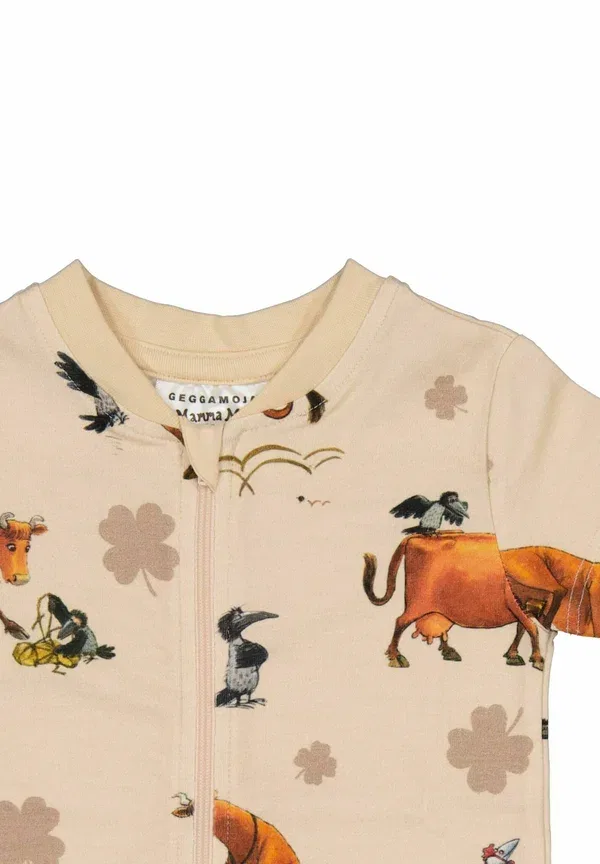 Комбинезон для сна Mamma mu summer sleep suit Geggamoja, бежевый клевер — фото 3