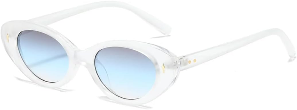 

Модные женские солнцезащитные очки «кошачий глаз» в стиле ретро с заклепками, мужские солнцезащитные очки с градиентом, защита от УФ-излучения UV400 HHZZYVY, Clear Gray Blue