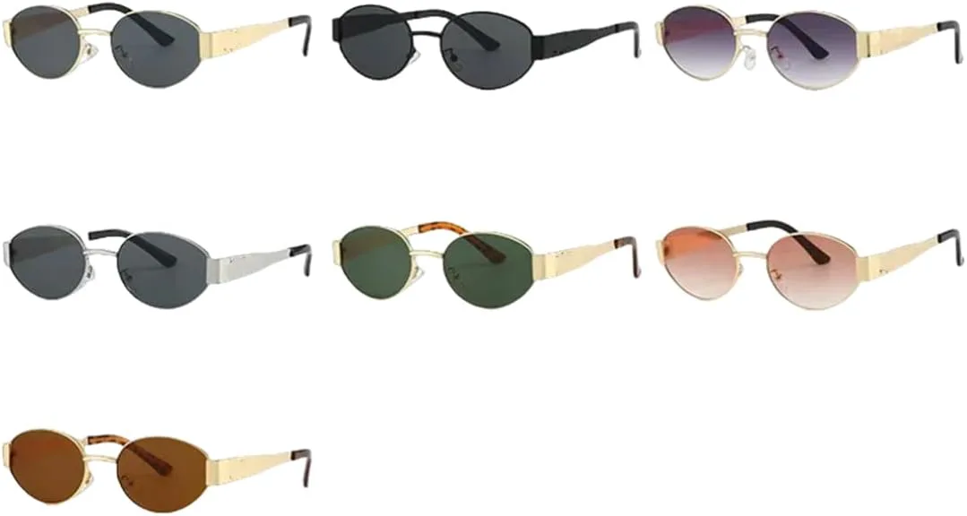 

Овальные металлические солнцезащитные очки класса люкс, стильные очки унисекс с защитой от УФ-излучения UV400 для использования на открытом воздухе UUPTTPL, Style D