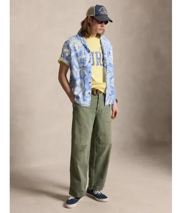 Льняная рубашка classic fit Polo Ralph Lauren, синий — фото 2