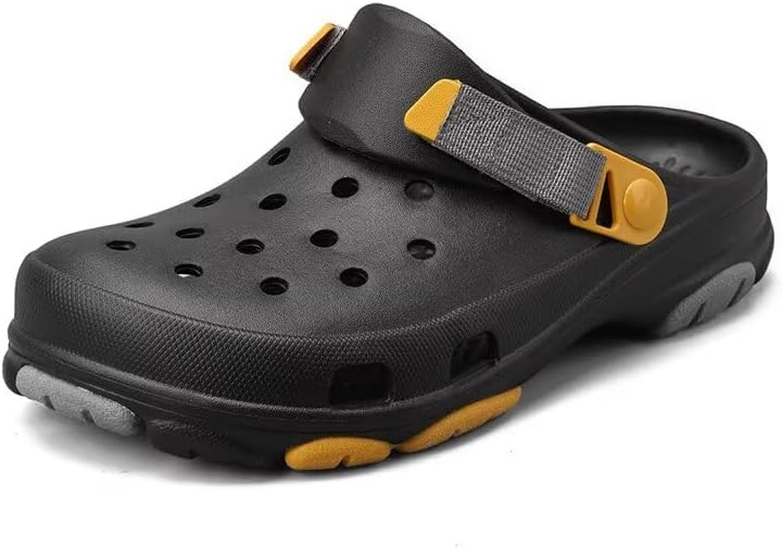 

Унисекс сабо с поддержкой свода стопы- легкие и удобные садовые туфли на липучке для мужчин и женщин, идеальные для улицы, пляжа, повседневной ходьбы и использования дома Lewhosy, черный