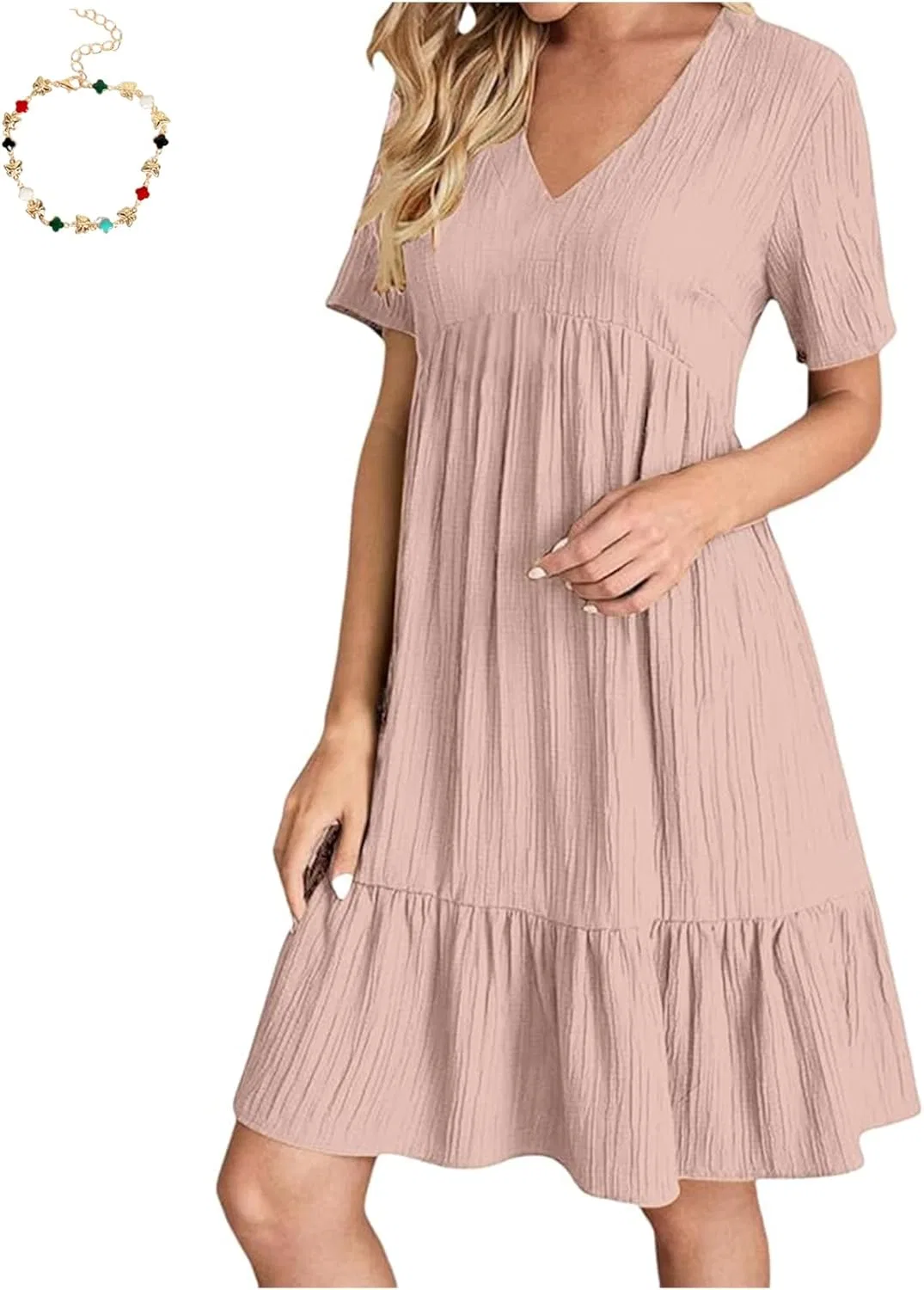 Элегантные женские платья с рукавами, однотонные, повседневные летние платья, свободные и удобные, идеально подходят для пляжа