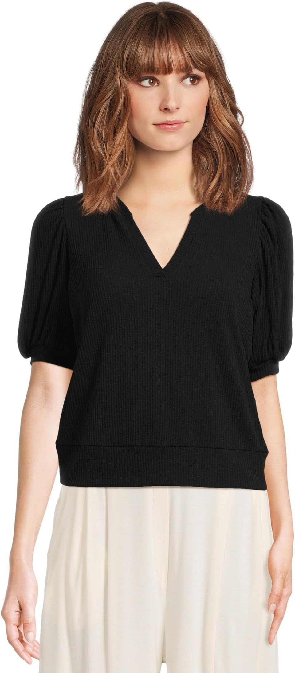 

Топ Michael Stars Quinn Puff Sleeve Top, черный
