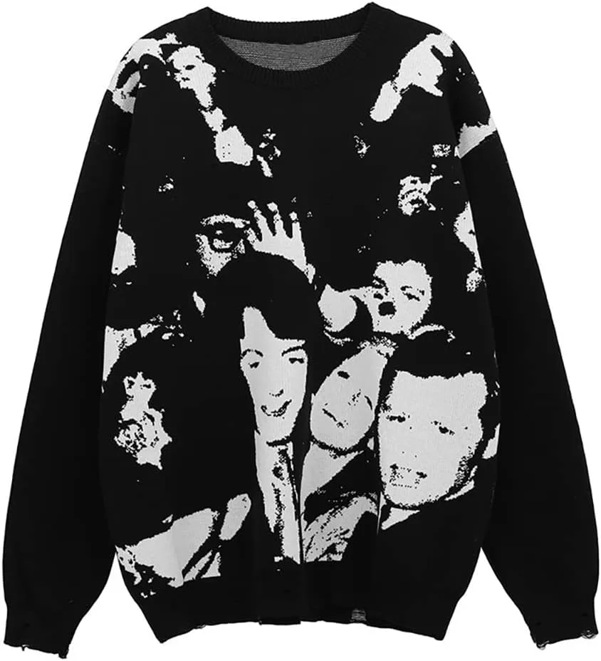 

Готический свитер с принтом на груди INFENU