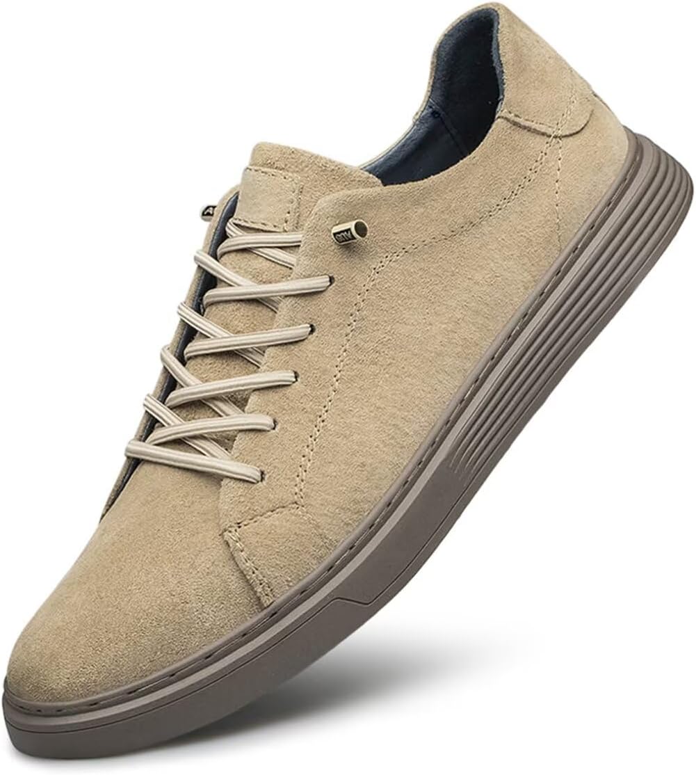 

Мужские кожаные модные кроссовки большого размера, ретро, деловые, повседневные оксфорды Diburosy, бежевый