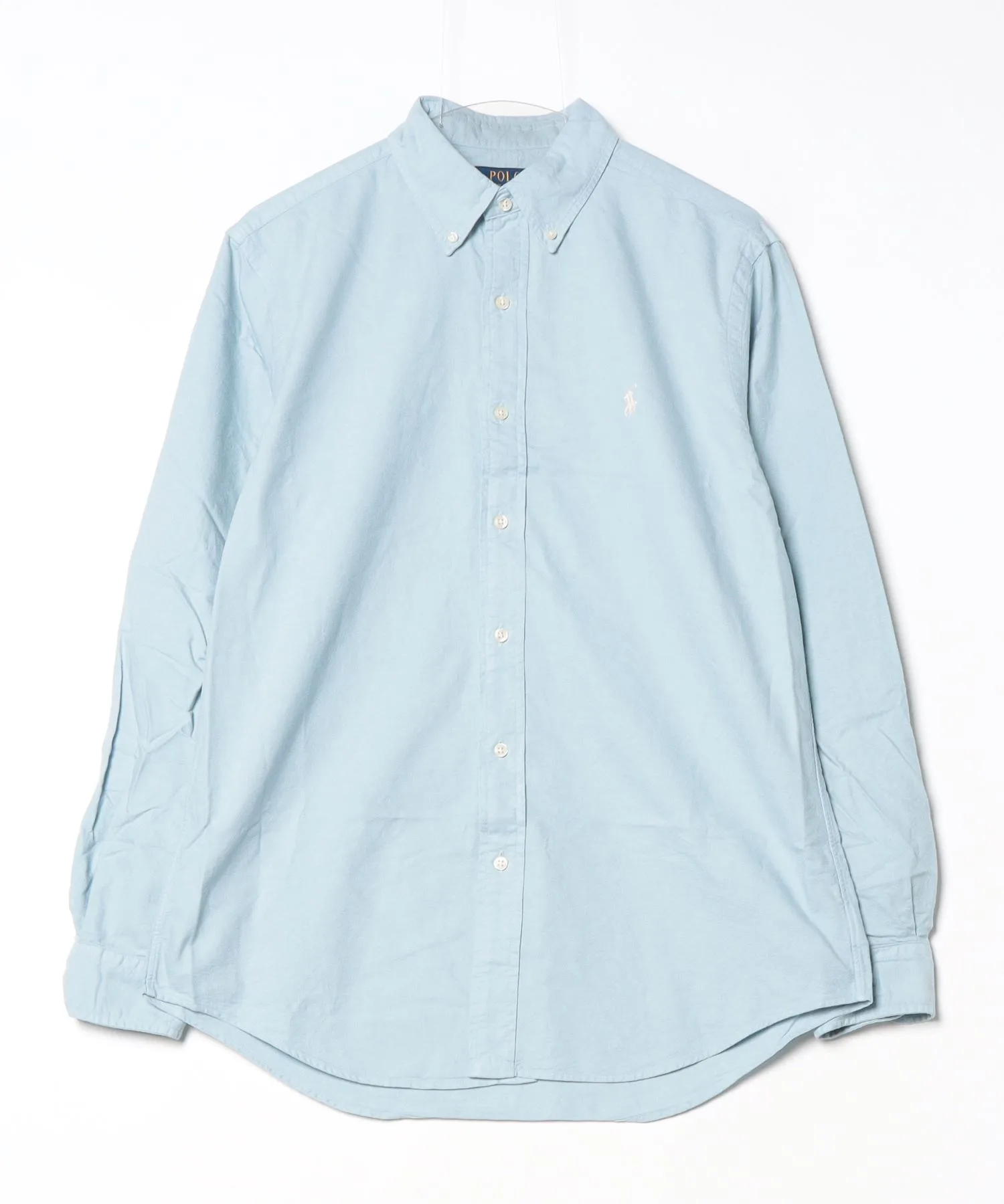 Мужская рубашка оксфорд с гамент-дай Classic Fit Polo Ralph Lauren синяя — фото 3
