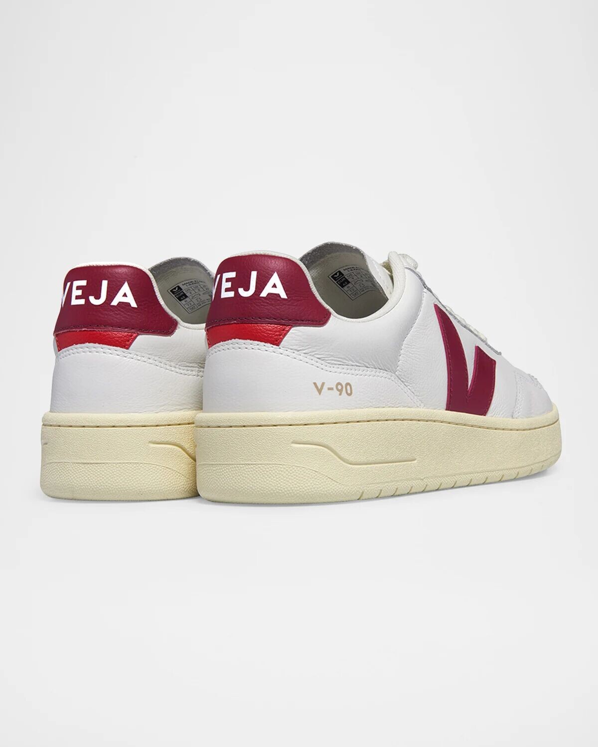 Низкие кеды V 90 с цветными блоками Veja, цвет Extra White Marsala — фото 3