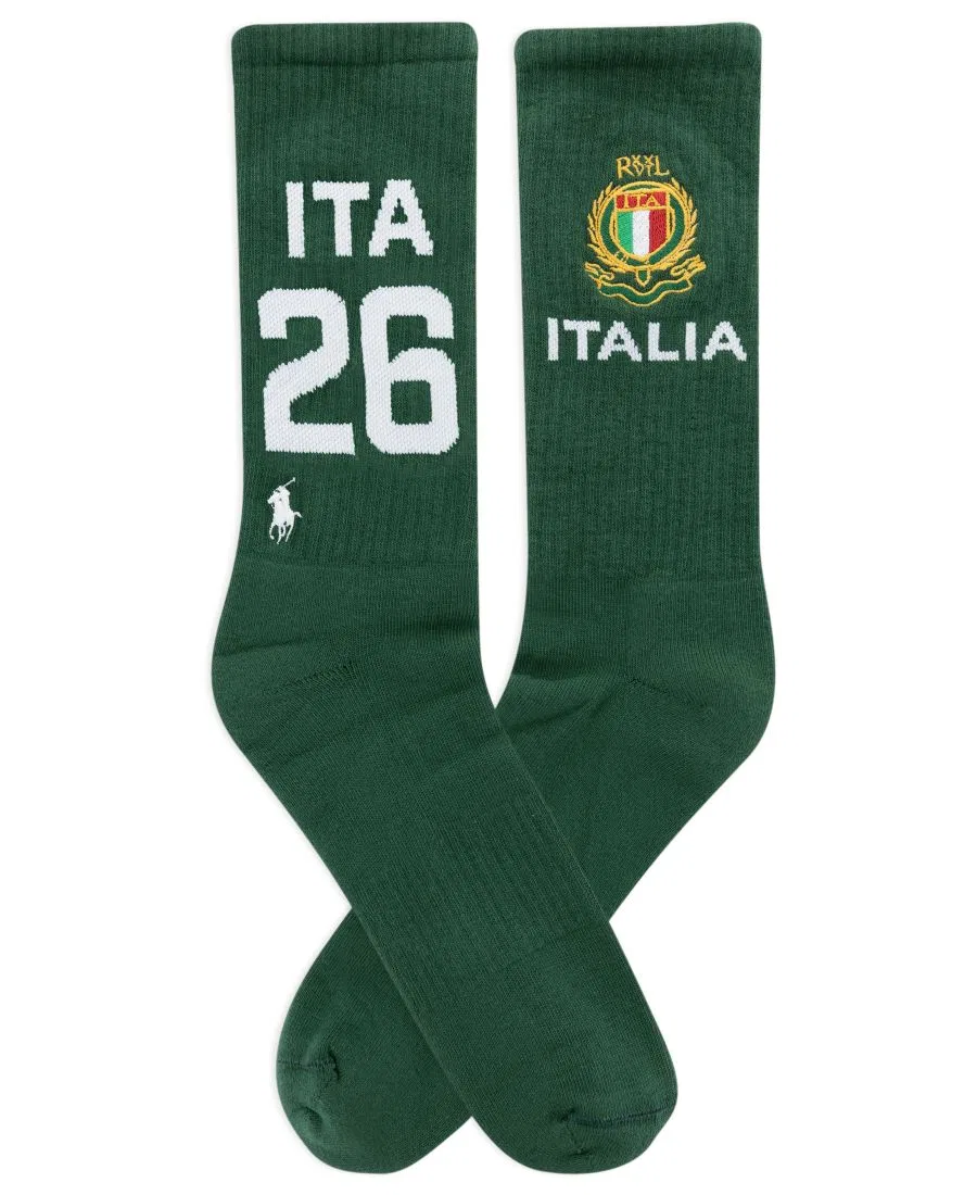 Мужские носки Country Italia с вышивкой Polo Ralph Lauren, зеленый