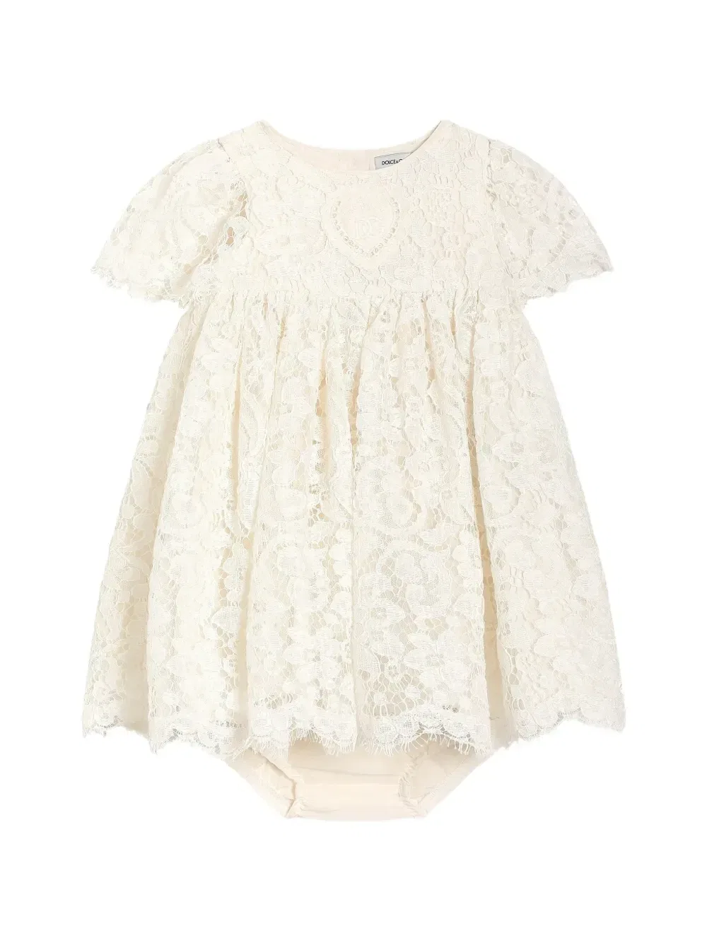 Кружевное платье Dolce & Gabbana Kids, белый