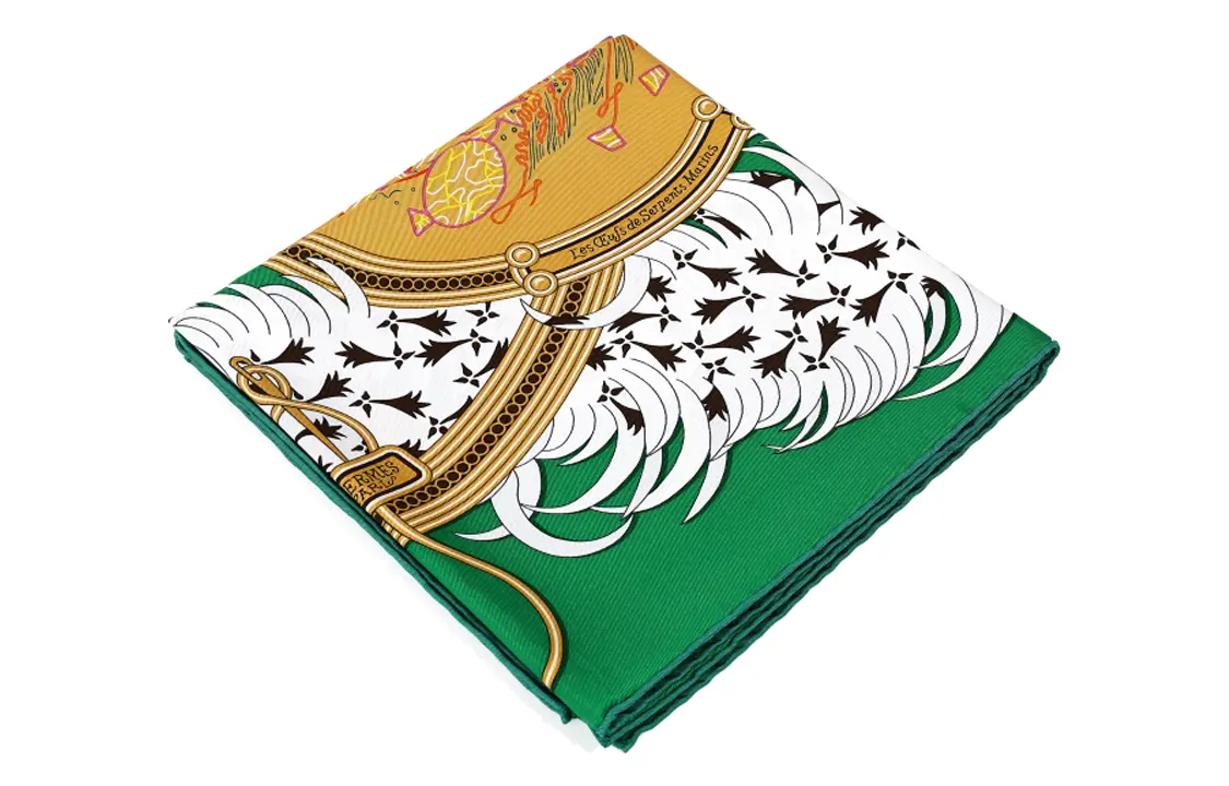

HERMES Шёлковый шарф женский зелёный, Green
