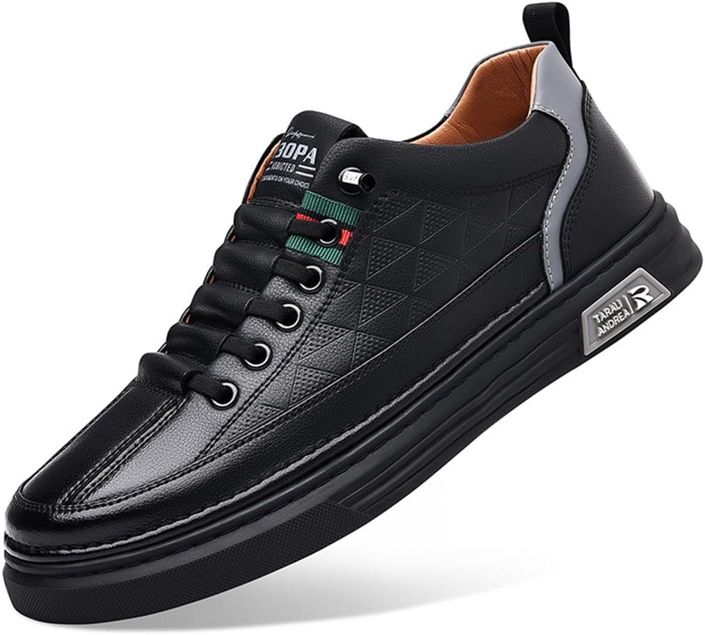 

Мужские низкие кожаные кроссовки SWZEC, черный