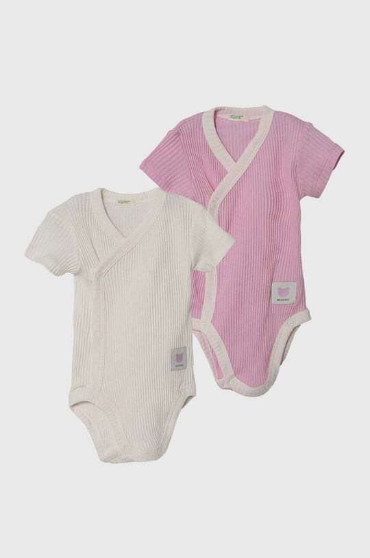 

United Colors of Benetton Комплект из 2 хлопковых боди для малышей, розовый