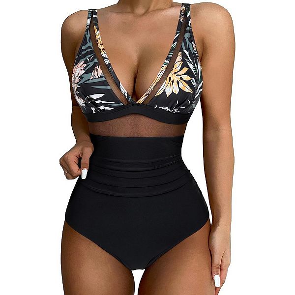 

Купальник женский one piece с сеткой, эффектом push up и высокой талией Yesfashion, Leaves, Серый, Купальник женский one piece с сеткой, эффектом push up и высокой талией Yesfashion, Leaves