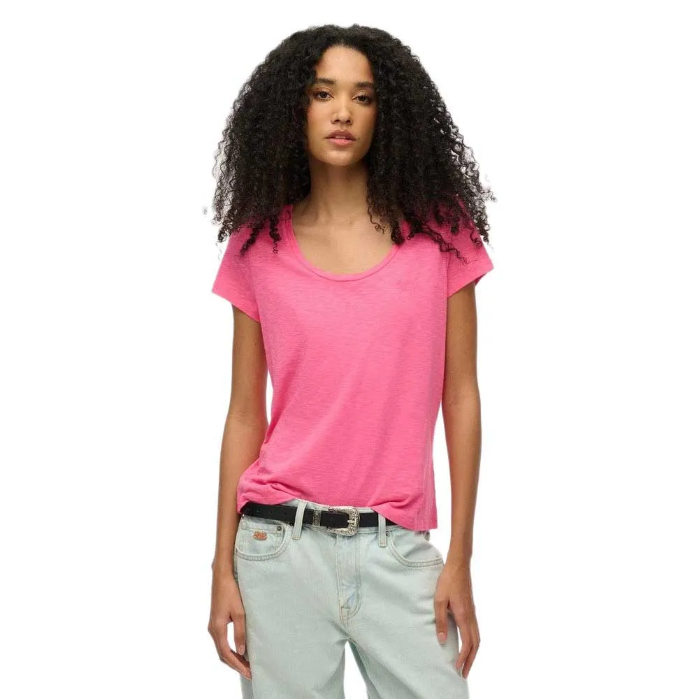 

Футболка с коротким рукавом Superdry Scoop Neck, розовый