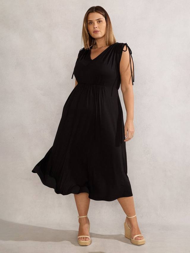 

Платье макси Curve Petite с рукавами на манжете Live Unlimited, Black