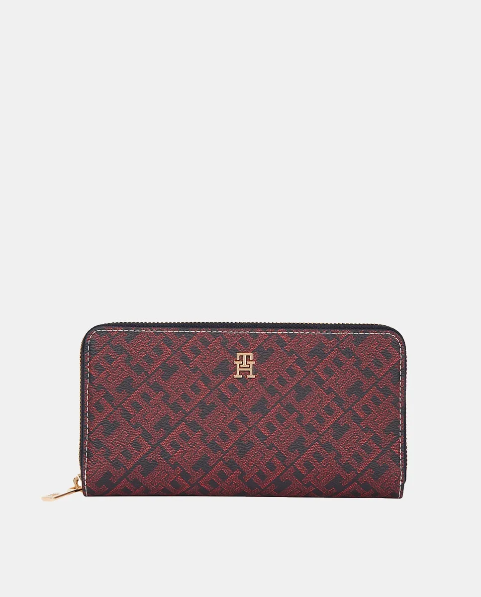 

большой кошелек бордового цвета с монограммой Tommy Hilfiger