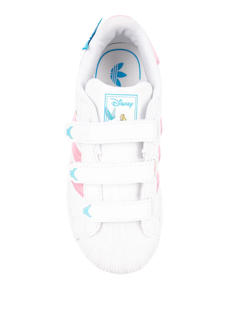 Кроссовки, на шнуровке, модель Superstar II, Adidas x Disney, белый/светло-розовый — фото 4