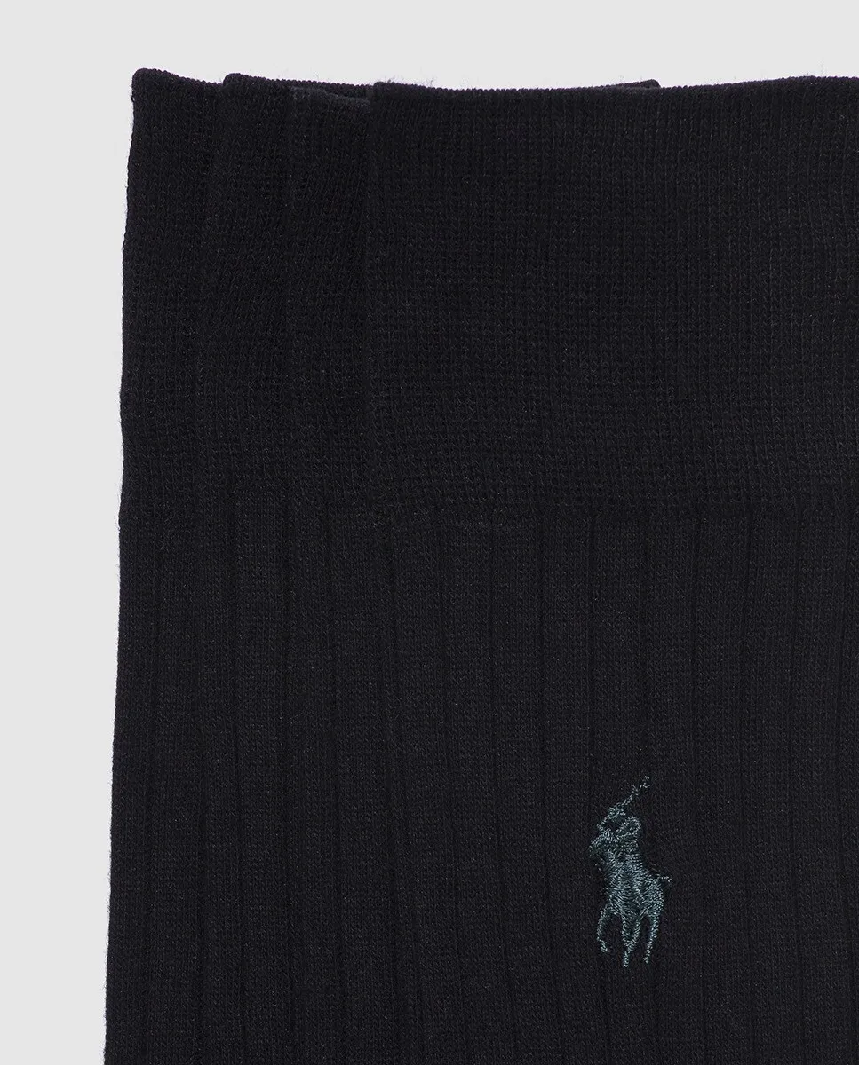 Короткие мужские носки с вышитой лошадью Polo Ralph Lauren, чёрный — фото 2