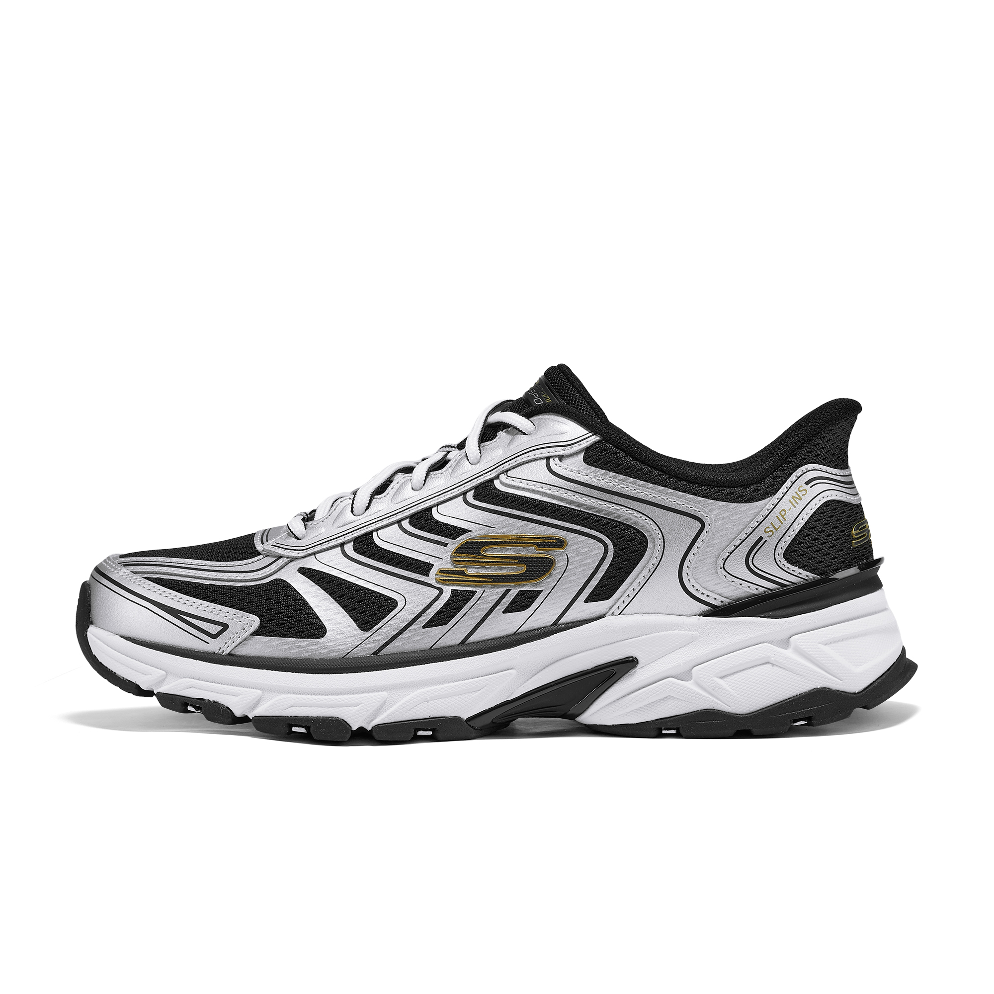 

Skechers Низкие повседневные туфли Silver Wing, мужские, серебристые