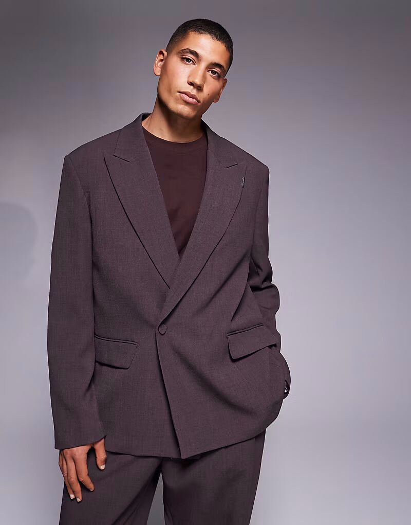 

Свободный пиджак с запахом бордового цвета River Island