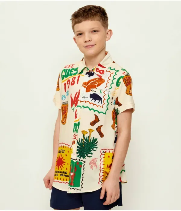 Рубашка regular fit Guess, бежевый