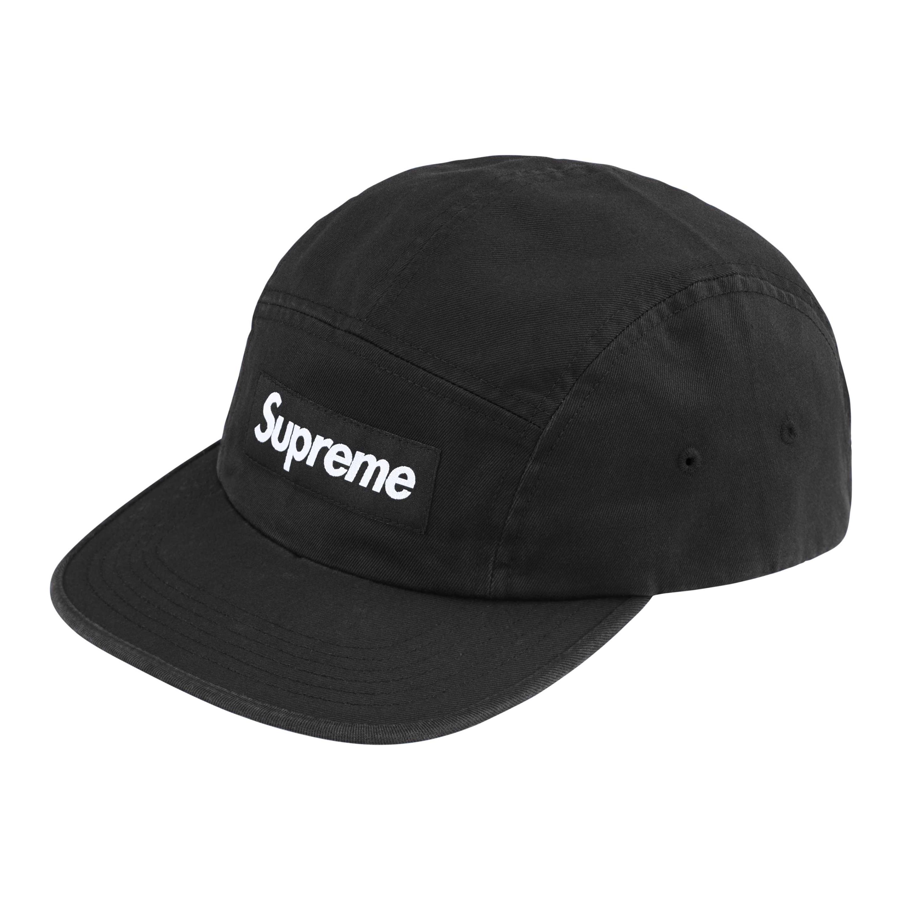 

Supreme Стираная чиносовая шапка кепка, Black