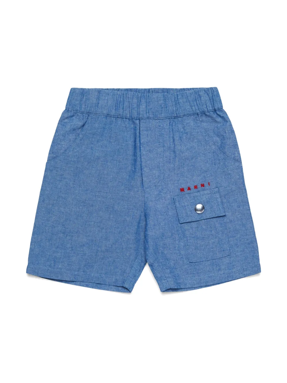 

Шорты с вышитым логотипом Marni Kids, синий