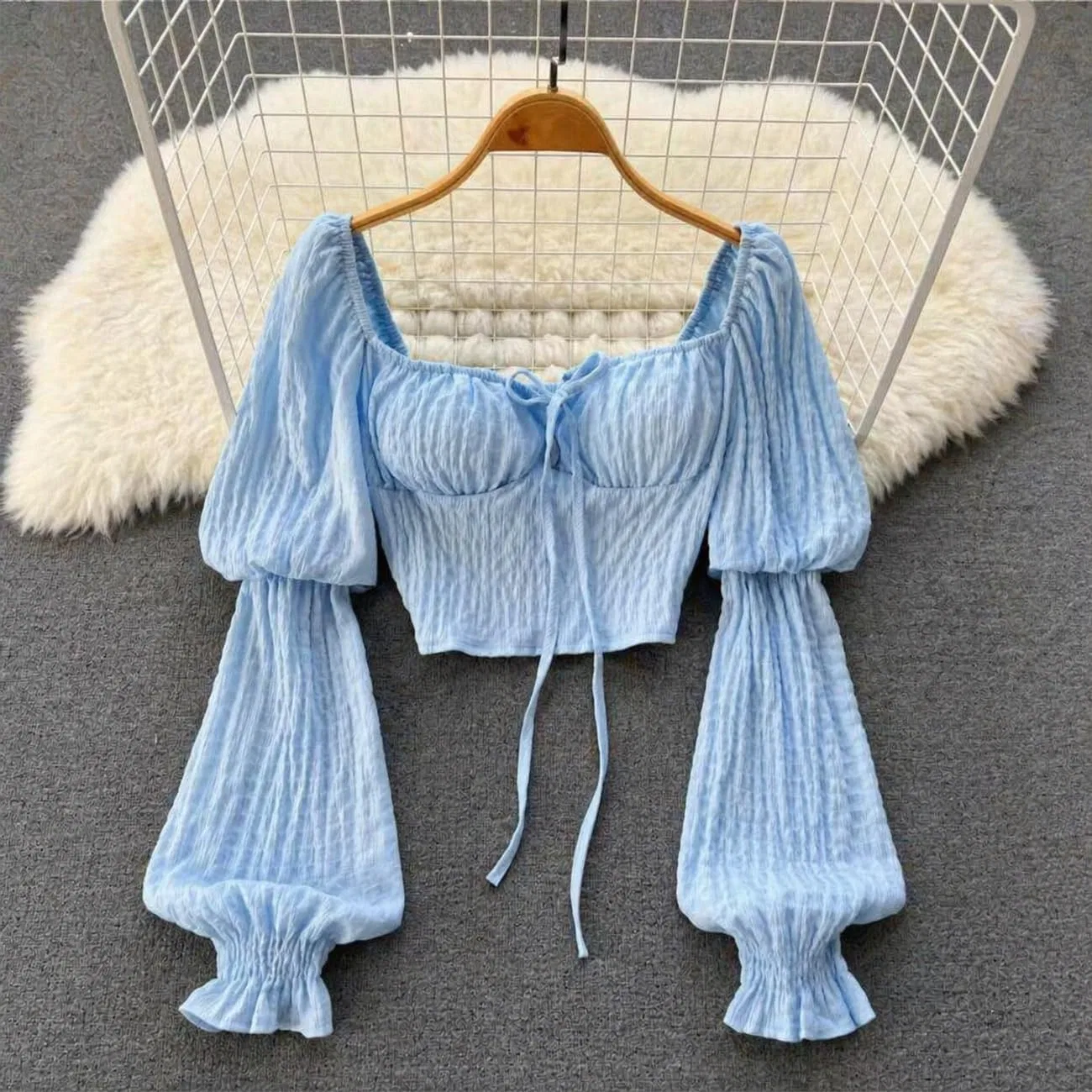 Блуза с квадратным вырезом Off-shoulder, черный — фото 4