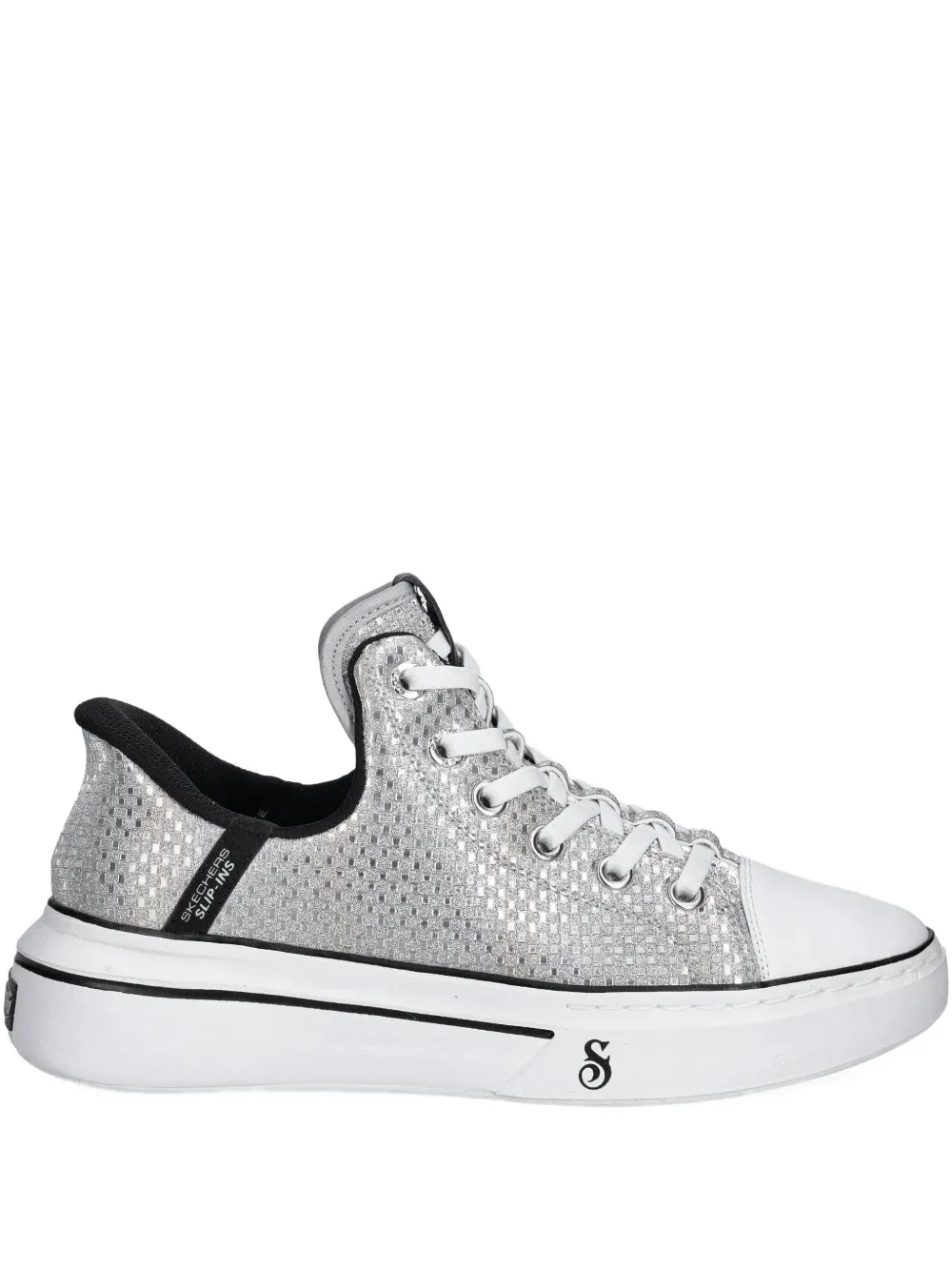 Слипоны Disco Snoop Skechers, серебристый