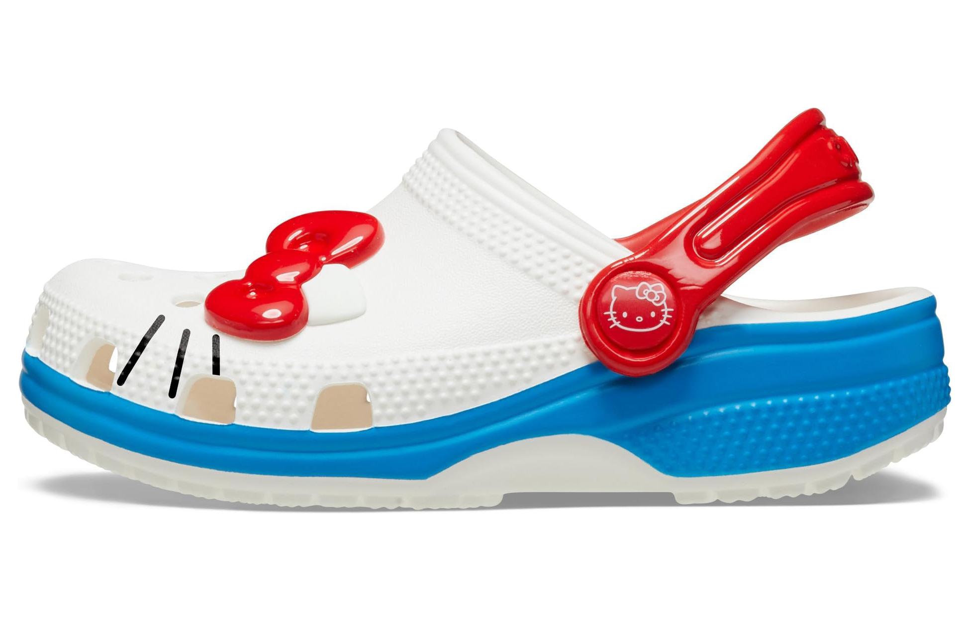 Классический Клог Hello Kitty I Am Crocs, Белый Красный Синий
