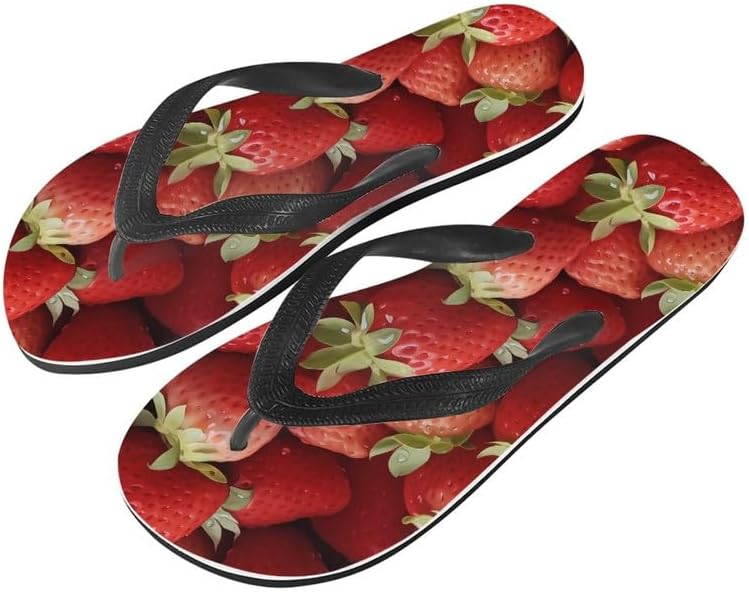 

Женские плетеные шлепанцы Tribal с клубникой Koi, унисекс, мягкие тапочки, радужные пляжные летние повседневные шлепанцы для ванной Semiouray, красный