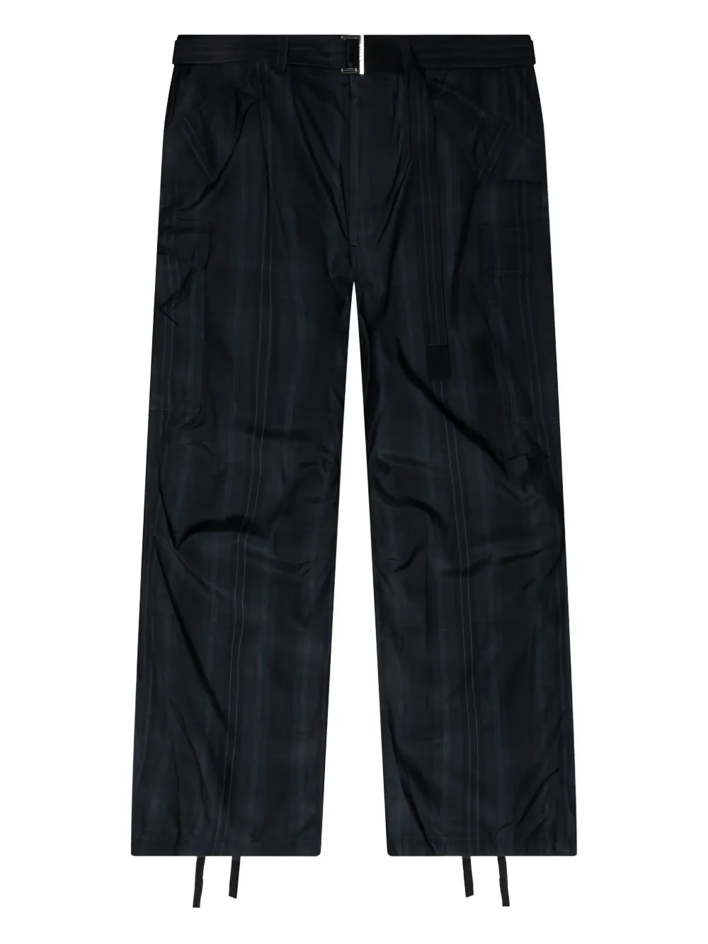 

Клетчатые брюки с пряжками SACAI, черный