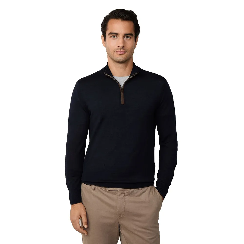 

Свитер Hackett Merino Silk half zip, синий