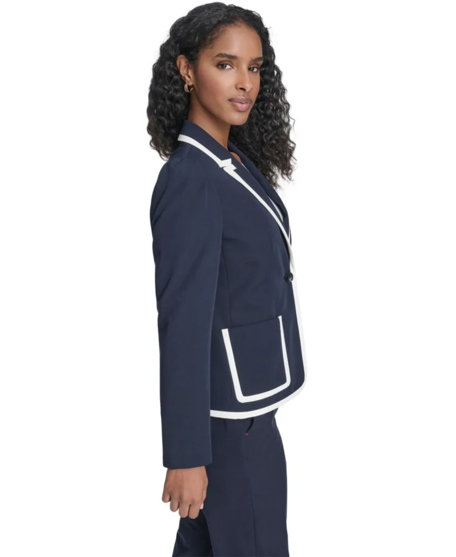 Женский однобортный блейзер с каркасом Tommy Hilfiger, midnght/айвори — фото 3
