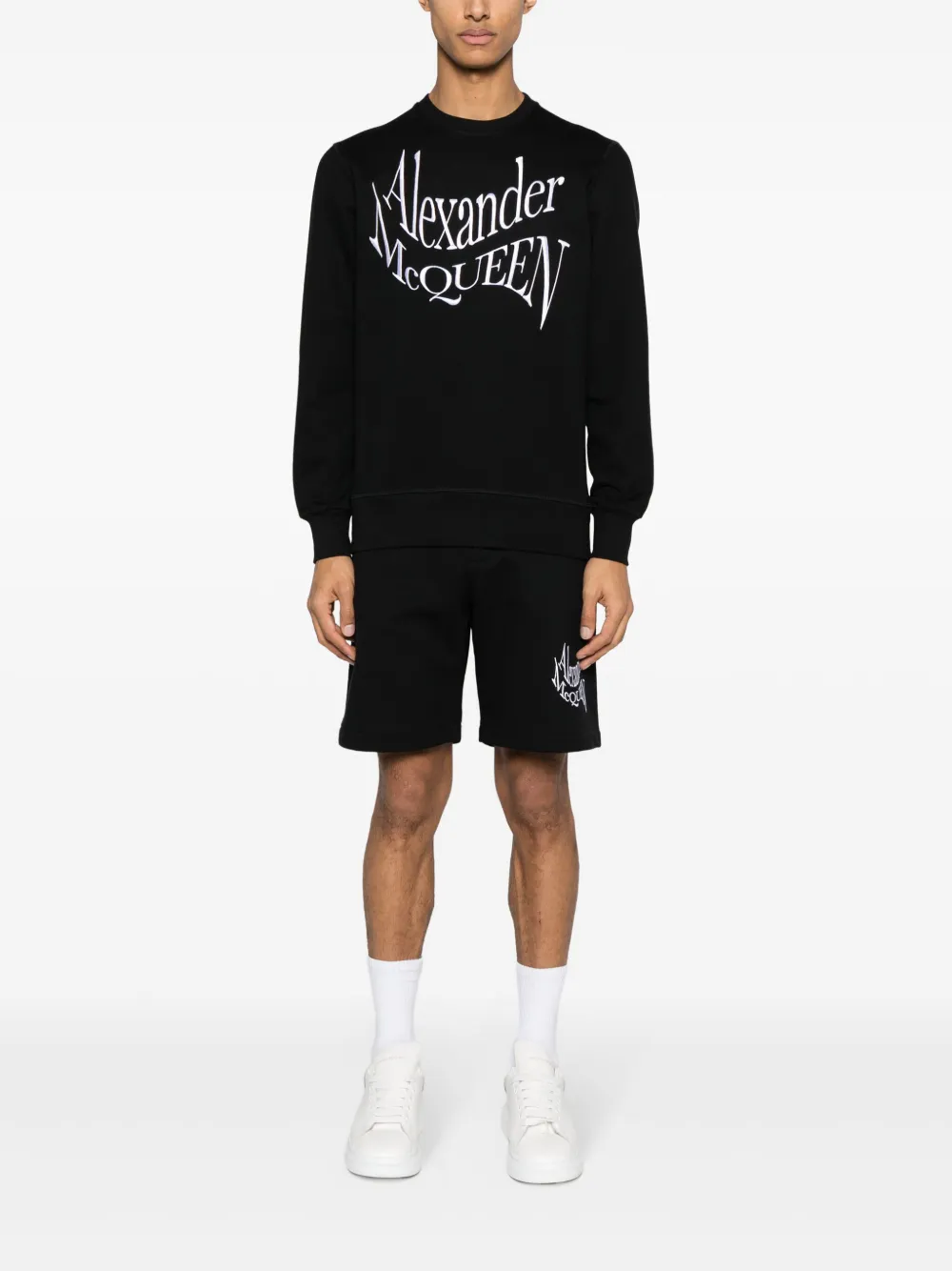 Спортивные шорты с вышитым логотипом Alexander McQueen, черный — фото 2