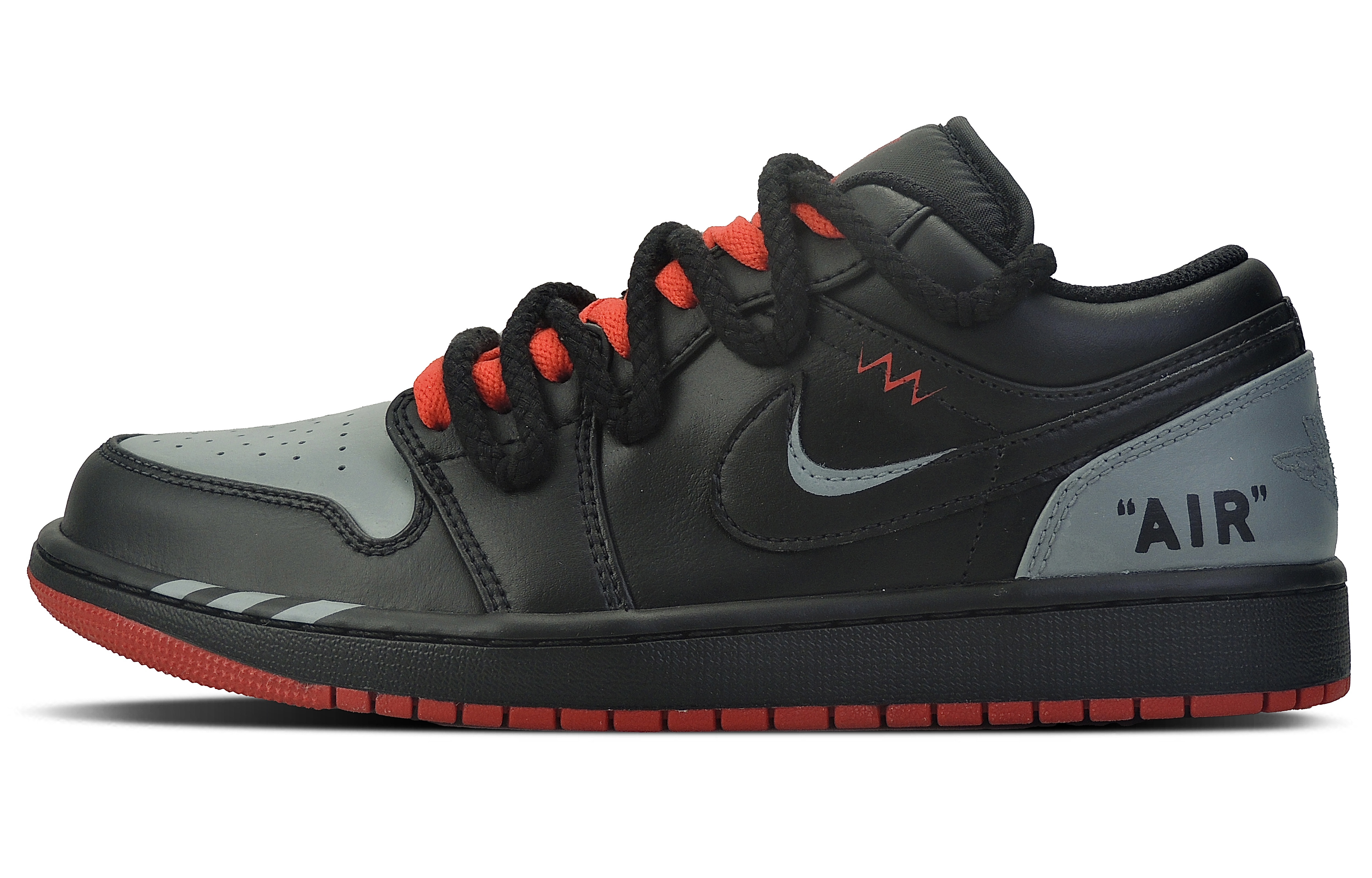 

Кроссовки Air Jordan 1 Vintage Basketball Shoes Men Low-top Dark Gray, черный/серый