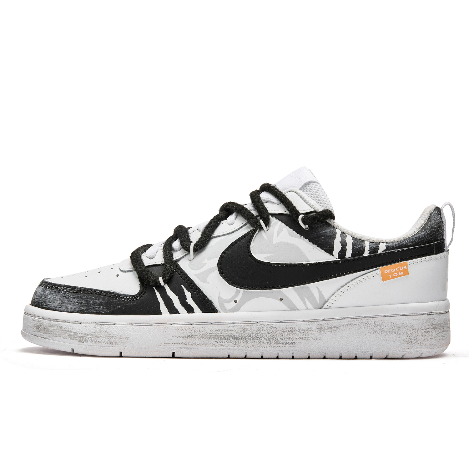 

Кроссовки Nike Court Vision 1 Skateboard Shoes Men Low-Top Black White, черный/белый
