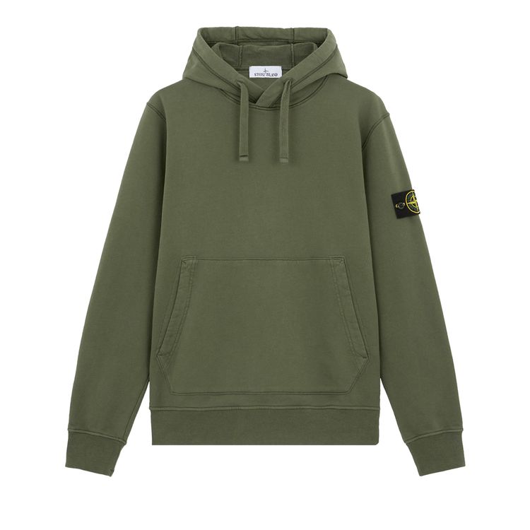 

Худи Stone Island Fleece Garment Dyed Hoodie 'Musk', зеленый