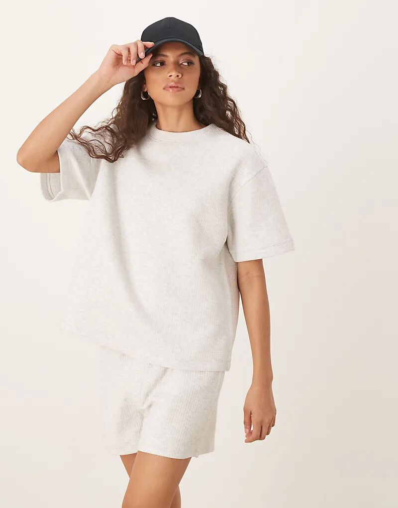 

Футболка ASOS DESIGN с короткими рукавами, объемная, серо-меланжевого цвета — часть комплекта
