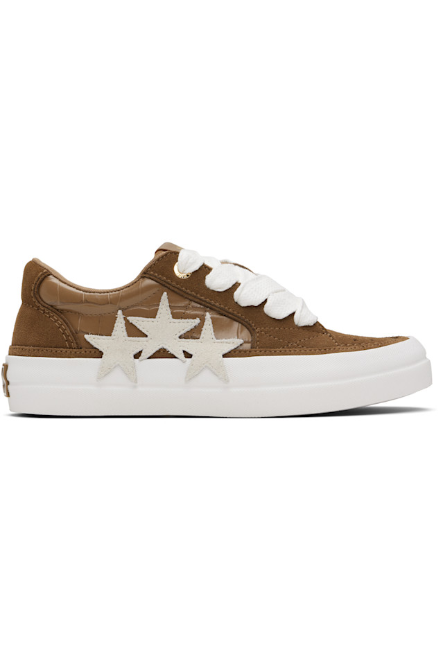 

Amiri Коричневые скейтбордистские кроссовки с тиснением под крокодила и закатом