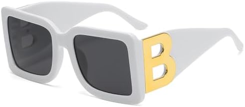 

Классические черные солнцезащитные очки для женщин 2026 года. Модные квадратные солнцезащитные очки в стиле ретро с декоративными линзами и защитой от УФ-излучения UV400 MTZJH, 3