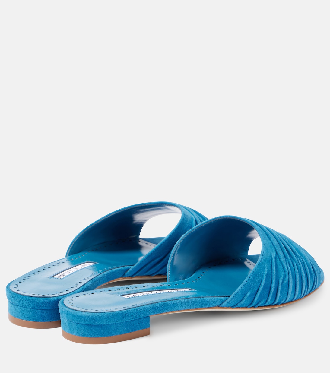 Пирюфлет 10 замшевые сандалии Manolo Blahnik, 4054 Dblu — фото 2