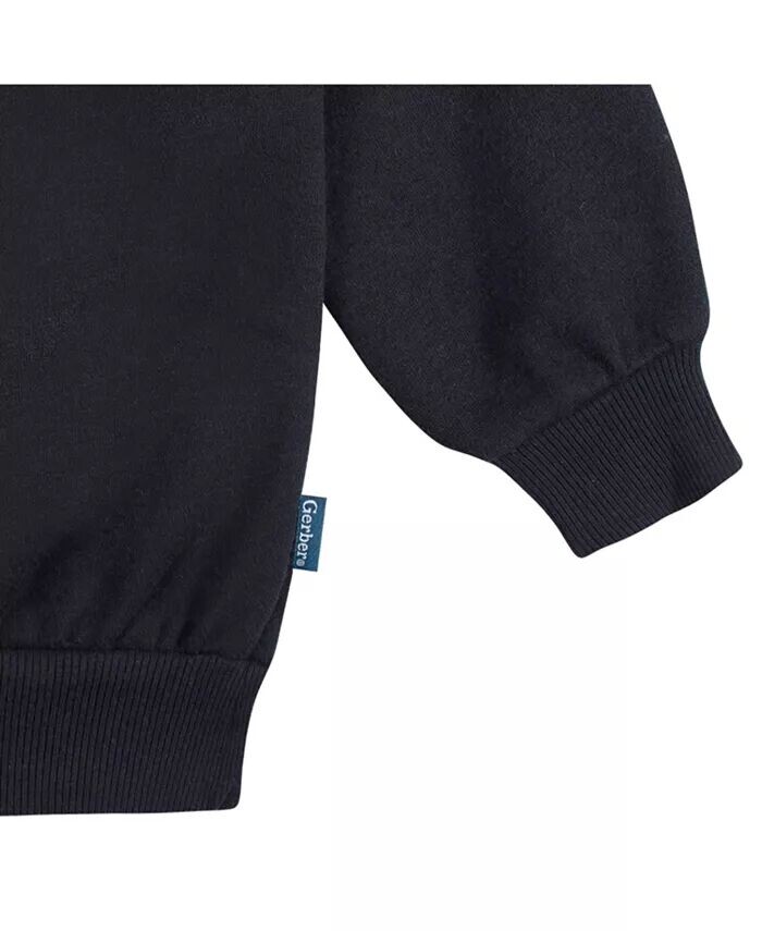 Удобный комплект из флисового топа и штанов для маленьких мальчиков Gerber, бежевый — фото 3