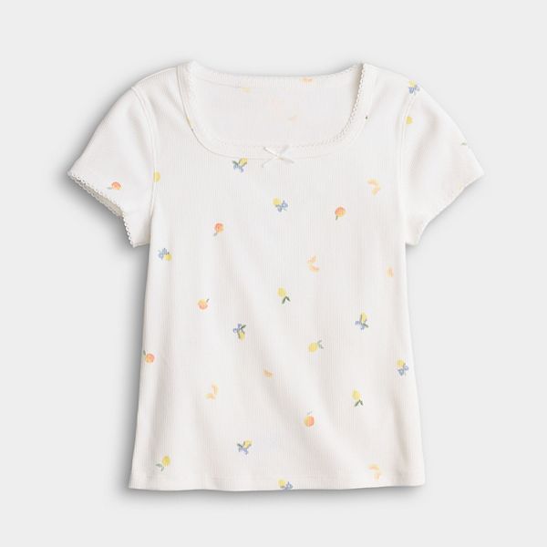 

Детская футболка с коротким рукавом и квадратным вырезом, размеры 6-20, Regular & Plus So, White Lemon